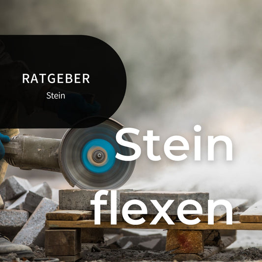 Blog Steine Flexen Vorschaubild - Handwerker beim Stein flexen mit dem Winkelschleifer