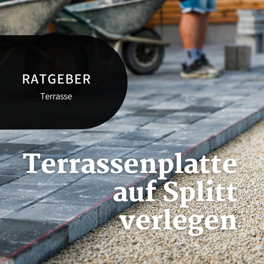 Terrassenplatten auf Splitt verlegen im Garten - Bannerbild