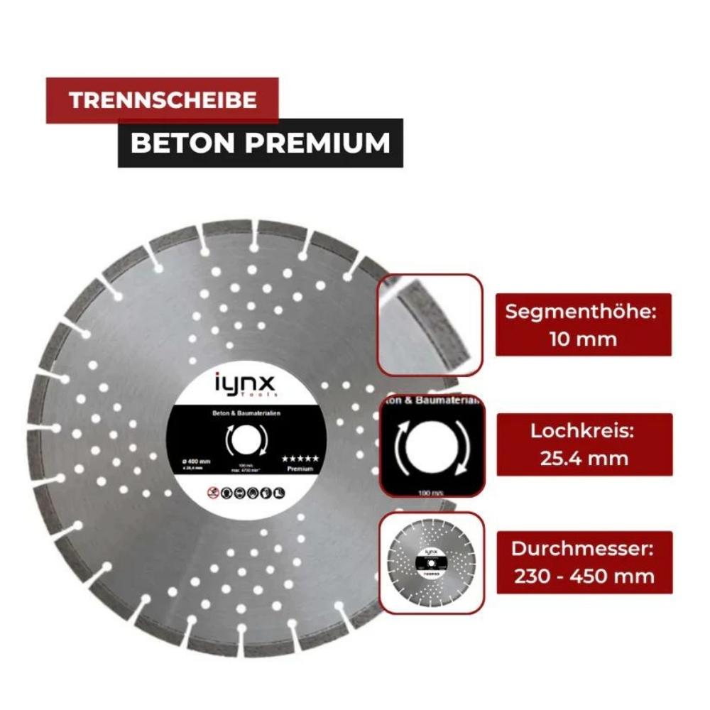 Beton Premium Trennscheibe 300 mm Diamantsegmente Grafik